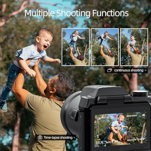 64MP Digital Camera with 4K Video, WiFi, and Flip Screen