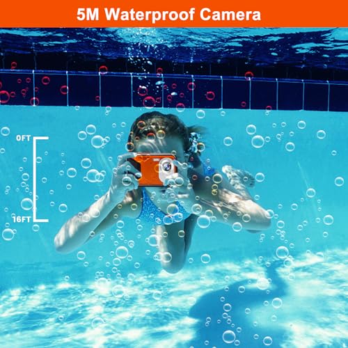 Waterproof Digital Camera with 32GB Micro Card (Orange)