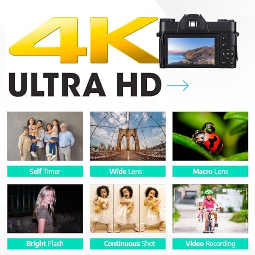 4K 48MP Auto Focus Digital Camera - Beginner's Bundle