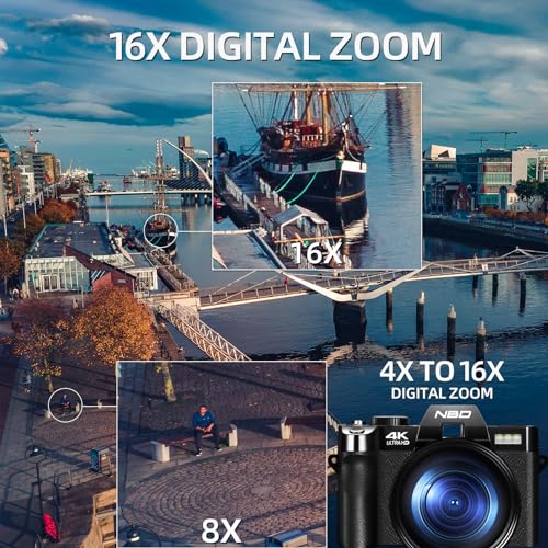 NBD 4K Digital Camera with Flip Screen