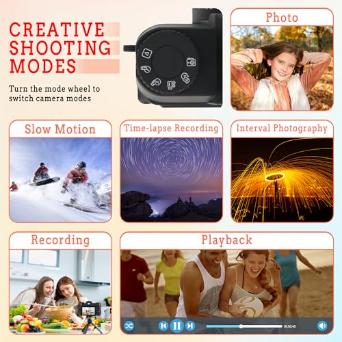4K Vlogging Camera with 48MP Autofocus - Black