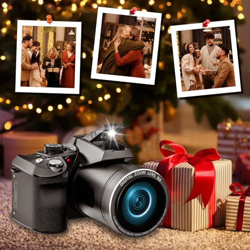 64MP Digital Camera with 4K Video, WiFi, and Flip Screen