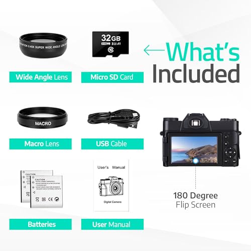 4K 48MP Auto Focus Digital Camera - Beginner's Bundle