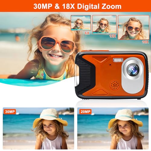 Waterproof Digital Camera with 32GB Micro Card (Orange)