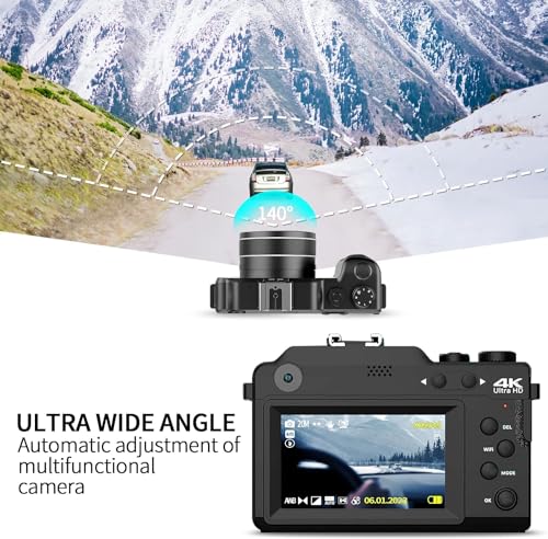 AILRINNI 4K Camera with 48MP, WiFi, 18X Zoom