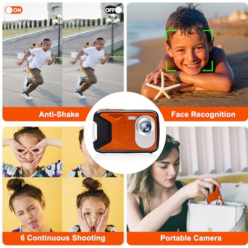 Waterproof Digital Camera with 32GB Micro Card (Orange)