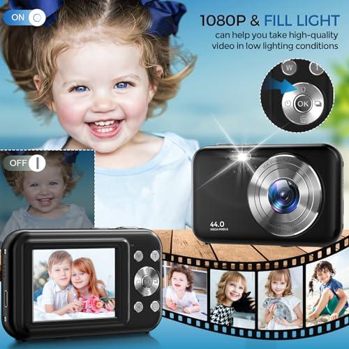 Compact Digital Camera with FHD 1080P, 44MP