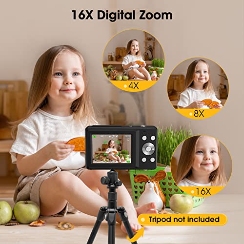 Amdeurdi Compact Camera FHD 1080P 44MP, 16X Digital Zoom