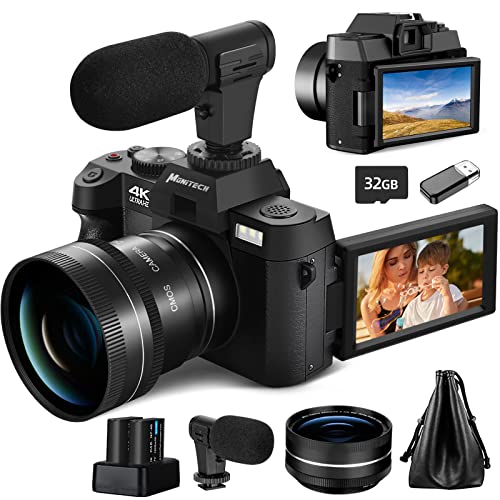 Monitech 4K 48MP Vlogging Camera with Flip Screen