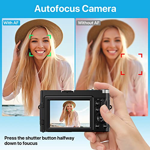 Umipyiza 4K Autofocus Digital Camera, 48MP, 16X Zoom