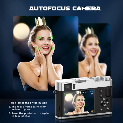 4K Autofocus Vlogging Camera with Rotating Dashboard
