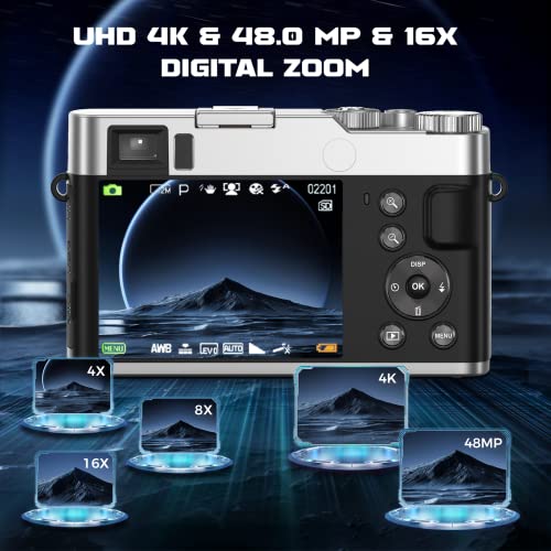 4K Autofocus Vlogging Camera with Rotating Dashboard