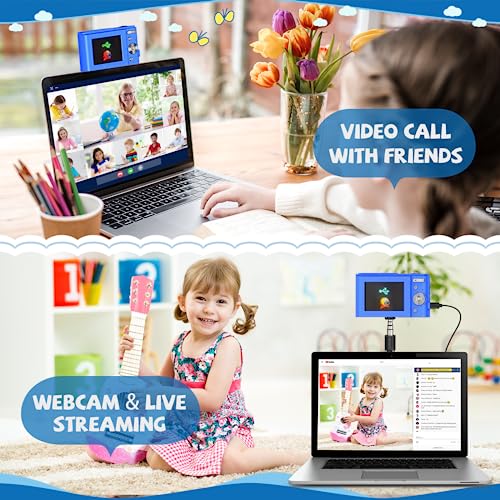 Jckduhan Vlogging Camera: FHD 1080P, 16X Zoom (Light Blue)