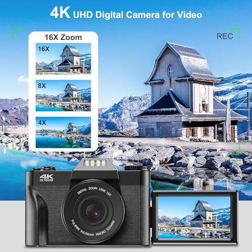 4K Autofocus Vlogging Camera 56MP UHD Compact