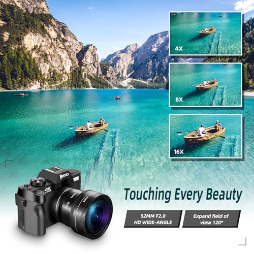 Monitech 4K 48MP Vlogging Camera with Flip Screen