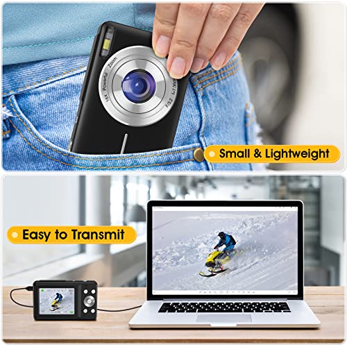 Amdeurdi Compact Camera FHD 1080P 44MP, 16X Digital Zoom