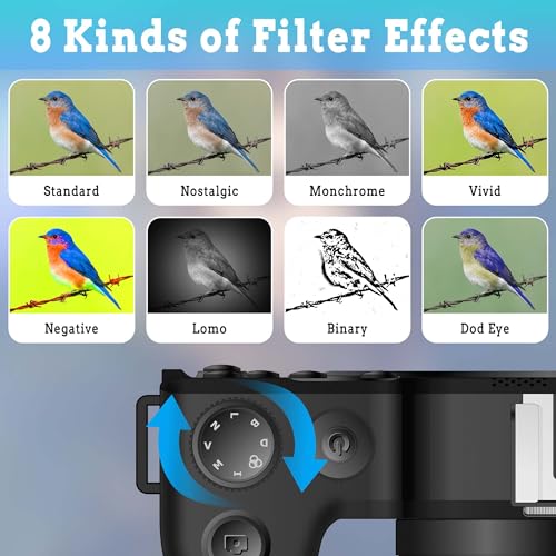 Dual-lens 4K Camera: 48MP Zoom Vlogging, 32GB SD