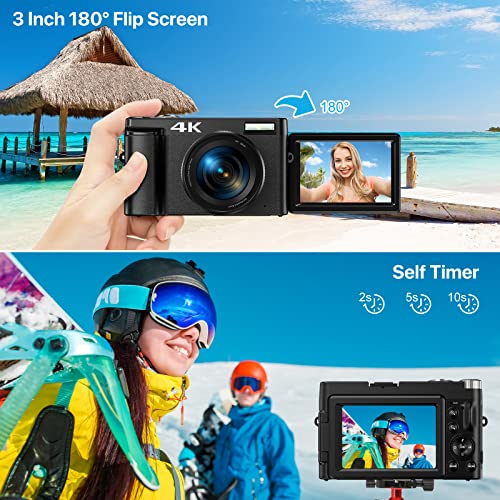 Umipyiza 4K Autofocus Digital Camera, 48MP, 16X Zoom