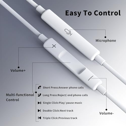 In-Ear Noise Isolating Earphones with Microphone - Multi-Device Compatible