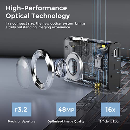 Autofocus Compact Camera HD 2.7K 48MP - 2.8" Screen