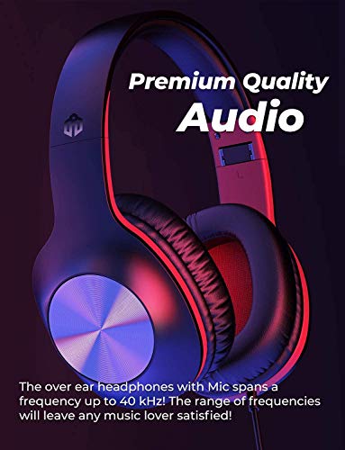 iClever HS18 Over Ear Headphones with Mic