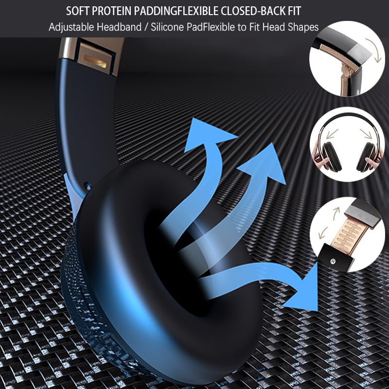 Wireless Bluetooth Headphones - Foldable Lightweight with Mic