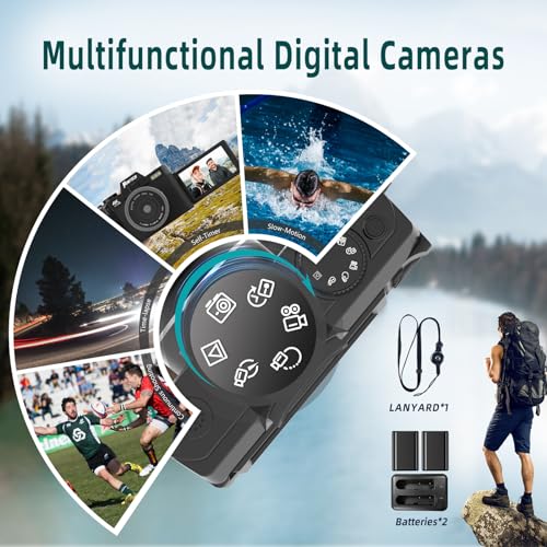 Monitech 4K 48MP Vlogging Camera with Flip Screen