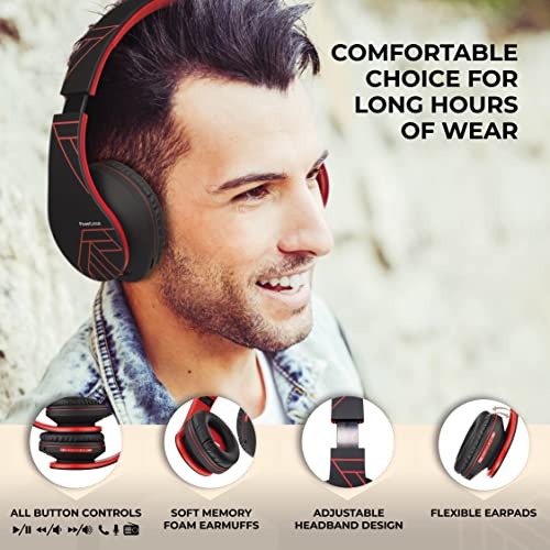 Foldable Wireless Headphones with Built-in Mic and FM