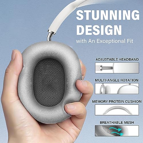 Wireless Bluetooth Headphones with Noise Cancelling - Silver