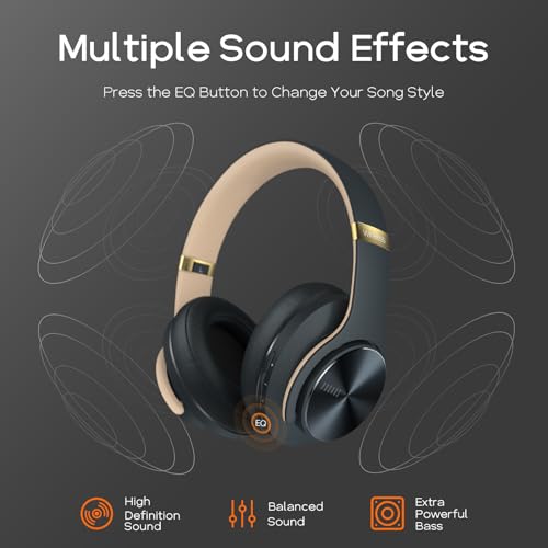 DOQAUS Bluetooth Headphones, 3 EQ Modes, Hi-Fi Stereo