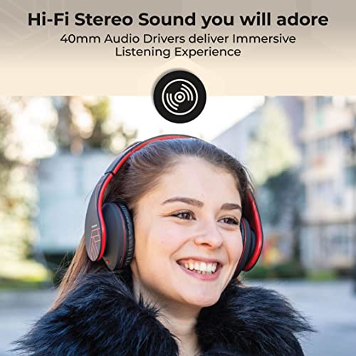 Foldable Wireless Headphones with Built-in Mic and FM
