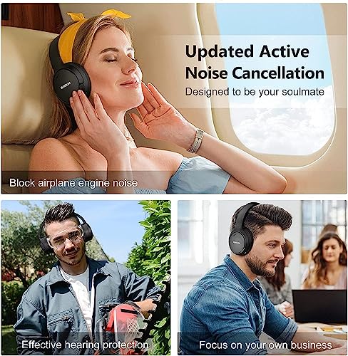 Wireless Noise Cancelling Headphones for Home Office Travel