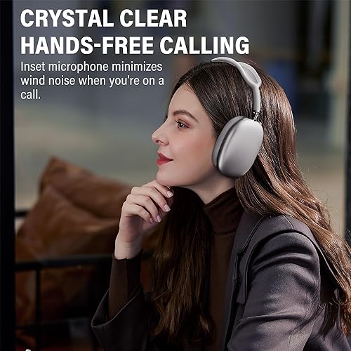 Wireless Bluetooth Headphones with Noise Cancelling - Silver