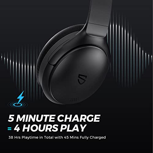 SoundPEATS A6 Noise Cancelling Bluetooth Headphones, 38H Playtime