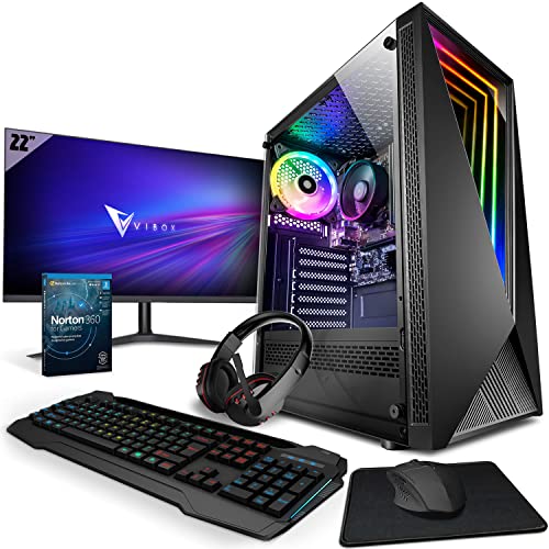 Vibox I-24 Gaming PC - 21.5" Monitor Bundle - AMD Ryzen 3200G - Radeon Vega 8 - 16GB RAM - 1TB SSD - Windows 11 - WiFi