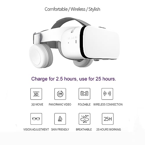 Phone VR Headset with Remote Control - White
