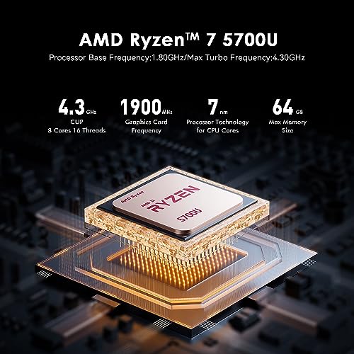 TRIGKEY S5 AMD Mini PC, Ryzen 7 5700U: High-Performance Desktop