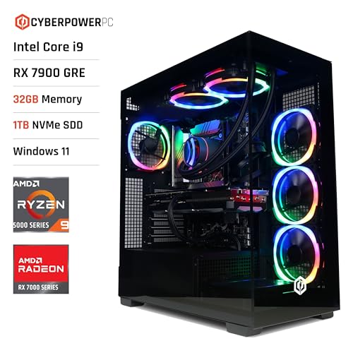 CYBERPOWERPC Luxe Gaming PC - i9-14900KF, RX 7900 GRE, 32GB RAM