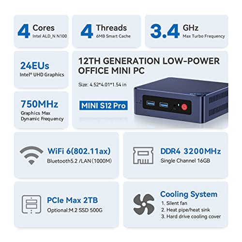 Beelink 12th Gen Intel Alder Lake-N100 Mini PC