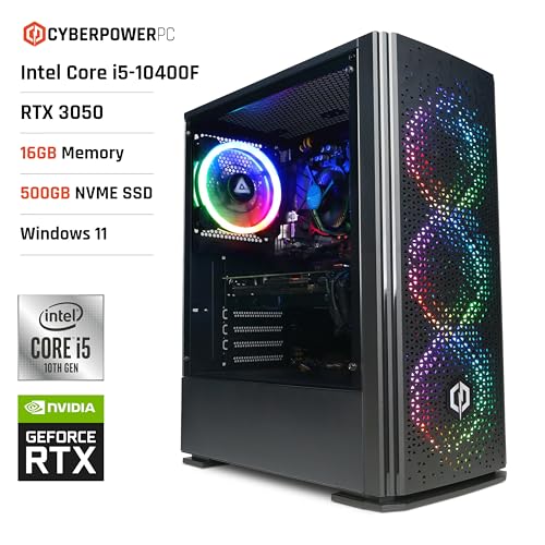 CYBERPOWERPC Wyvern Gaming PC - Intel i5, Nvidia RTX 3050, 16GB RAM