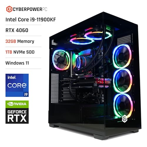 CYBERPOWERPC Luxe Gaming PC - Core i9, RTX 4060, 32GB RAM