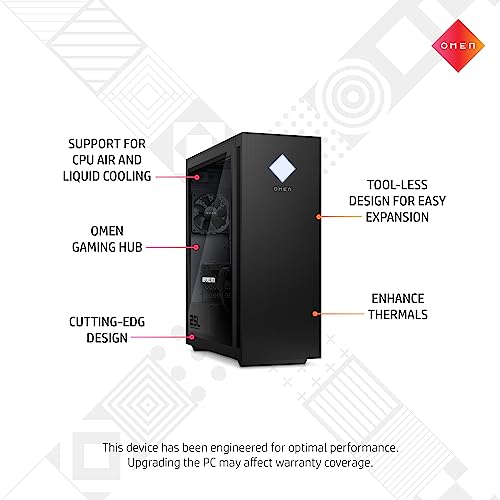 HP Omen 25L Gaming Desktop PC - Ryzen 5-5600G, 16GB RAM, 1TB SSD, RTX 3060