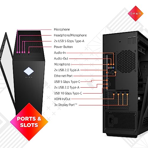 HP Omen 25L Gaming Desktop PC - Ryzen 5-5600G, 16GB RAM, 1TB SSD, RTX 3060