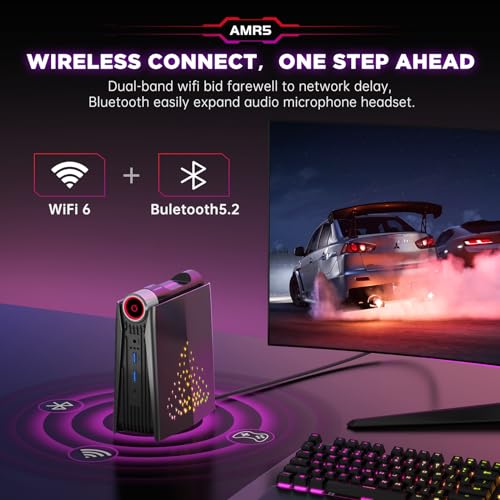 AMDMini Gaming PC, Ryzen 7, 32GB DDR4, 512GB SSD