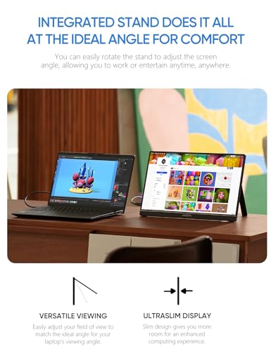 15.6" FHD IPS Portable Monitor with HDMI/Type-C/USB-C