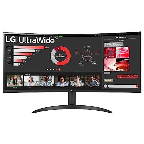 LG 34WR50QC UltraWide Curved Monitor, 34", 1440p