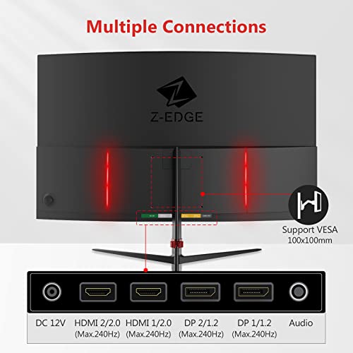 Z-Edge 27" Curved Gaming Monitor, 240Hz, Full HD
