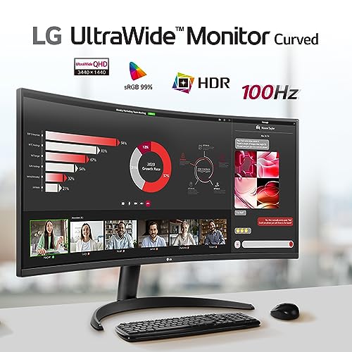 LG 34WR50QC UltraWide Curved Monitor, 34", 1440p