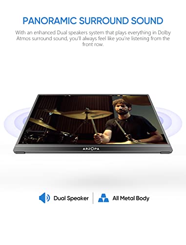 ARZOPA 15.6'' Portable FHD Laptop Monitor