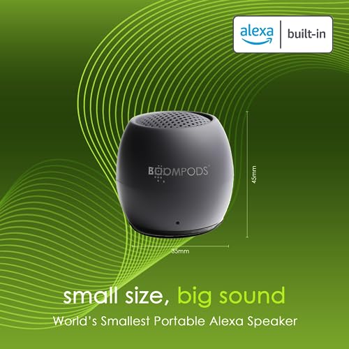 Smallest Alexa Waterproof Speaker with Big Sound - Grey